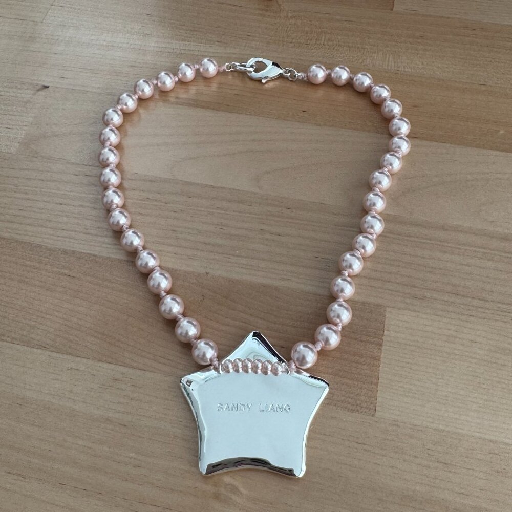 Sandy Liang Gateaux Necklace in Pink - Picture 5 of 7